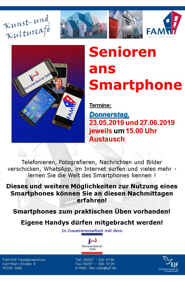 Senioren ans Smartphone Austausch Mai, Juni  2019